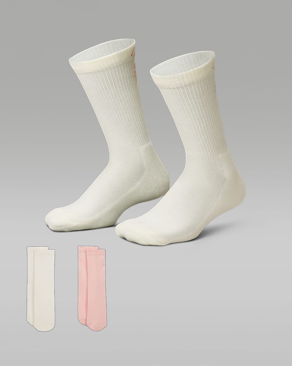 SKMT Jordan Big Kids' Sparkle Mesh Half Crew Socks (2 Pairs